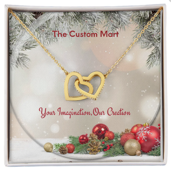 Interlocking Hearts Necklace - Personalize With Christmas Themes