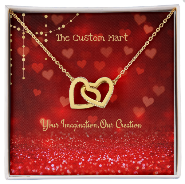 Interlocking Hearts Necklace - Personalize With Valentine Themes