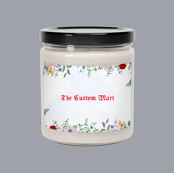 Scented Soy Candle, 9oz - Personalize With Floral Designs