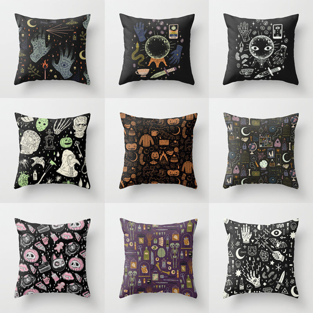 Halloween pillowcase black and white