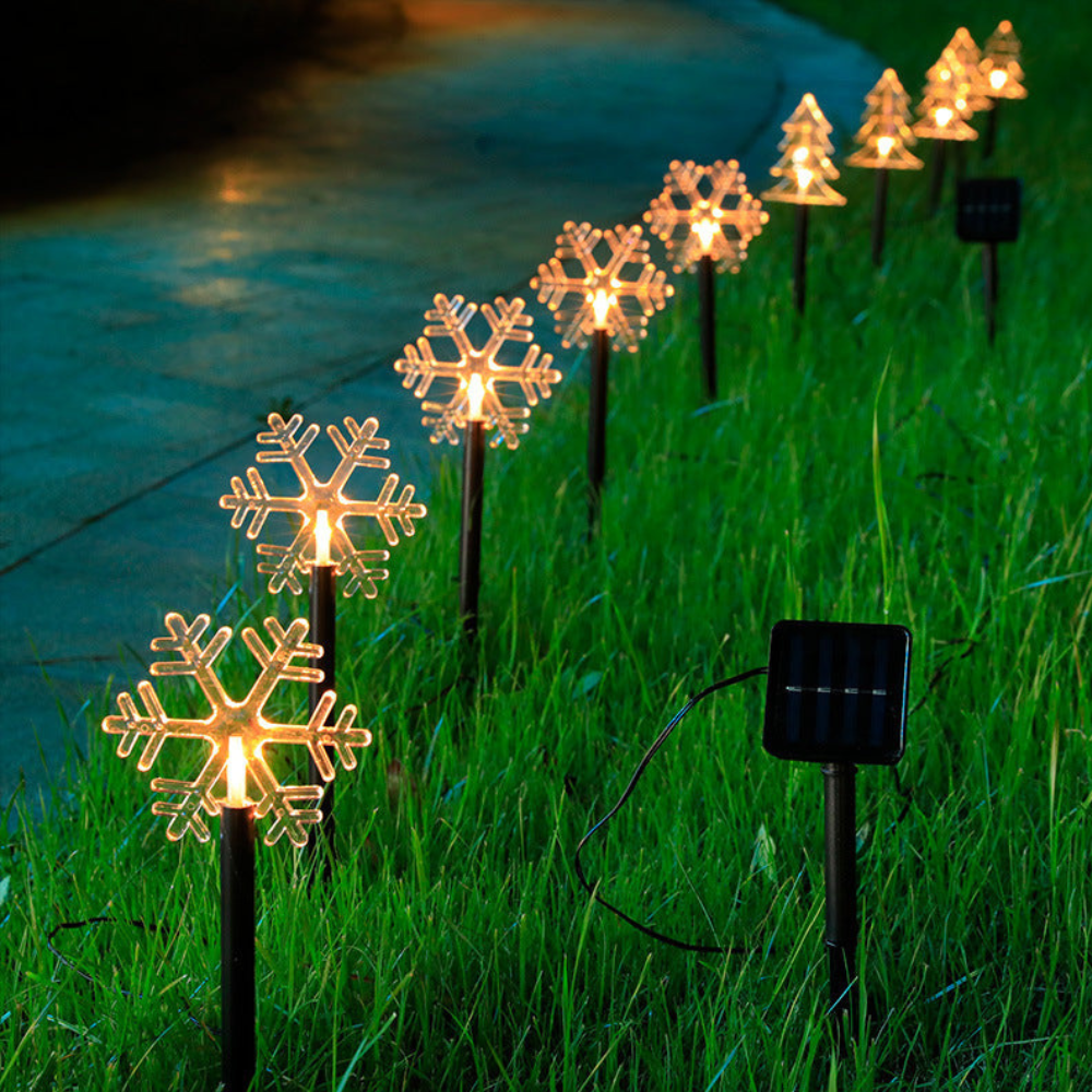 Solar Light Star Snowflake Christmas Tree Garden Light Decoration Lawn Lamp  Waterproof Outdoor Lighting Christmas Lights