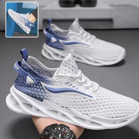 Men's Lace-up Sneakers Mesh Sports Shoes Fashion Hollow-sole Low Top Running Shoes