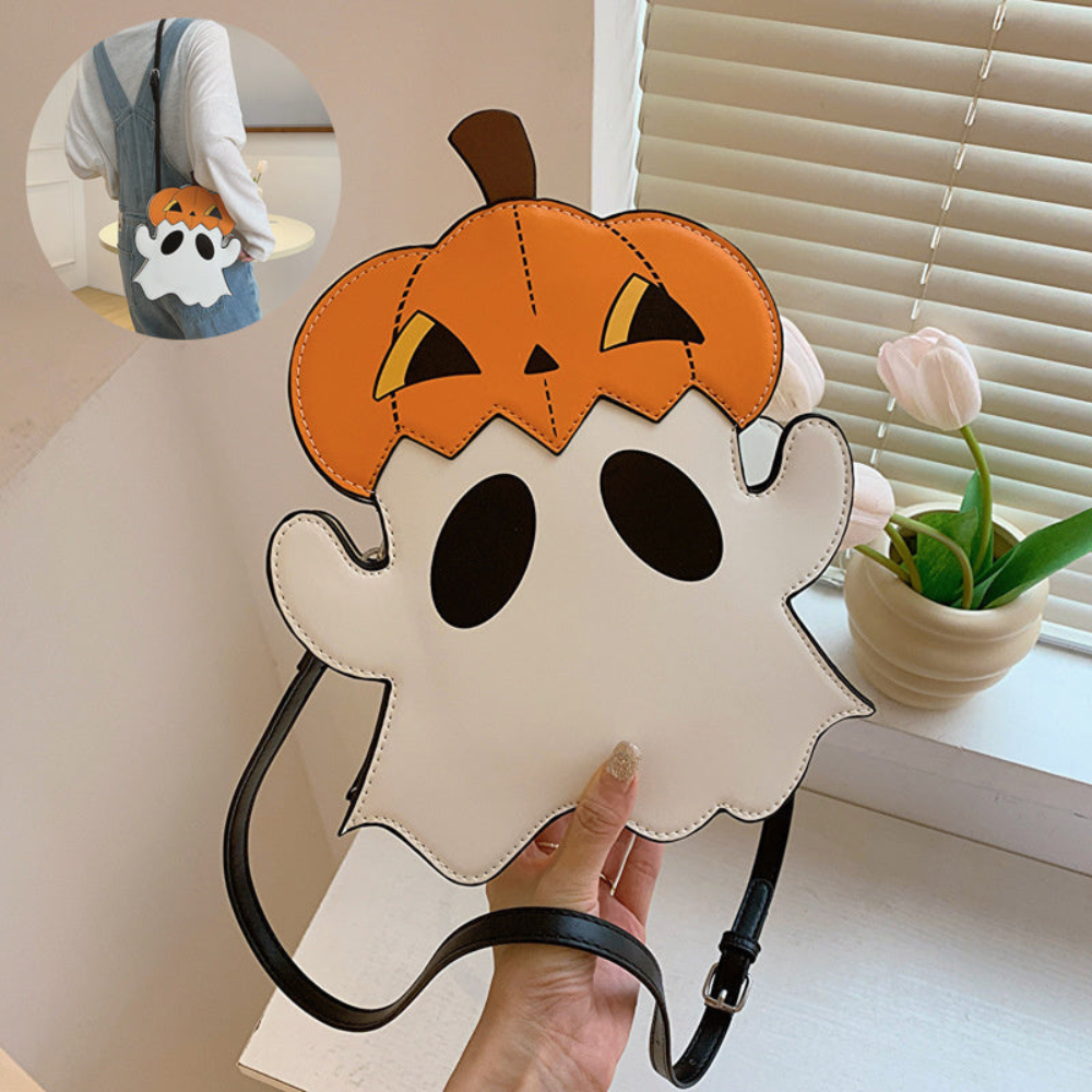 Halloween Shoulder Bags Creative 3D Cartoon Pumpkin Ghost Design Cute Bags Women Cell Phone Purses Novelty Candy Crossbody Bags