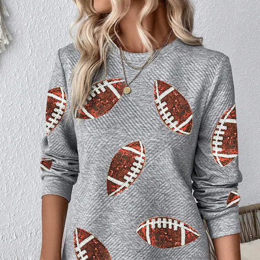 Sequin Football Long Sleeve Mini Dress