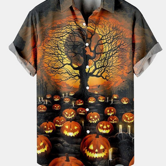 3D Digital Printing Halloween Series Men's Short Sleeve Shirt