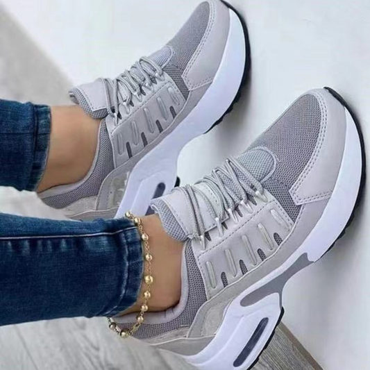 Lace Up Sneakers Women Wedge Heel Running Sports Shoes