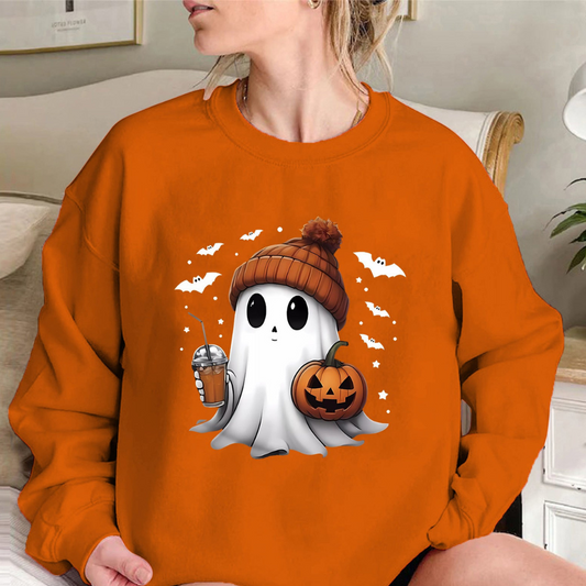 Fashion Drop-shoulder Sweater Women's Halloween Velvet Hoodie