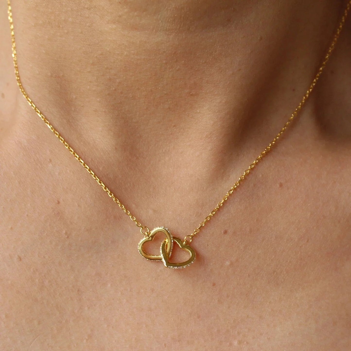 Interlocking Hearts Necklace - Personalize With Valentine Themes