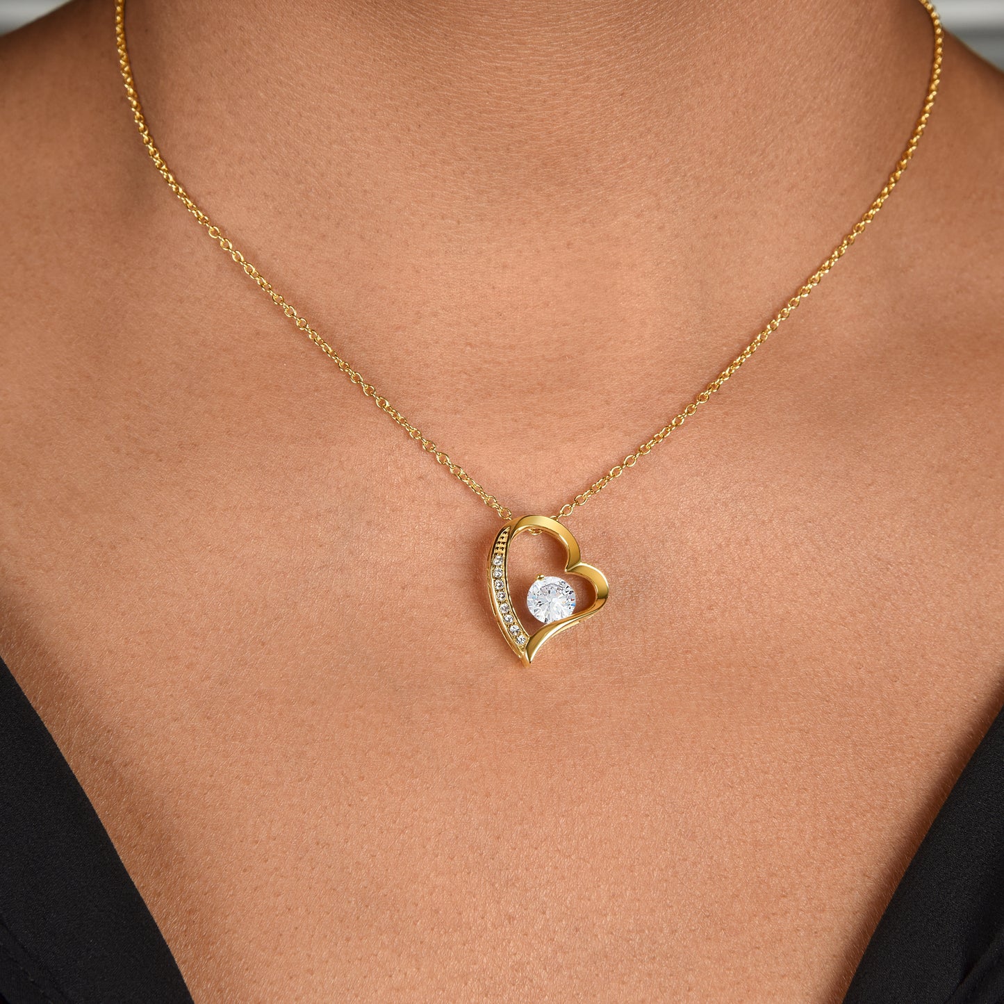 Forever Love Necklace - 18k yellow gold finish - Personalize With Floral Designs