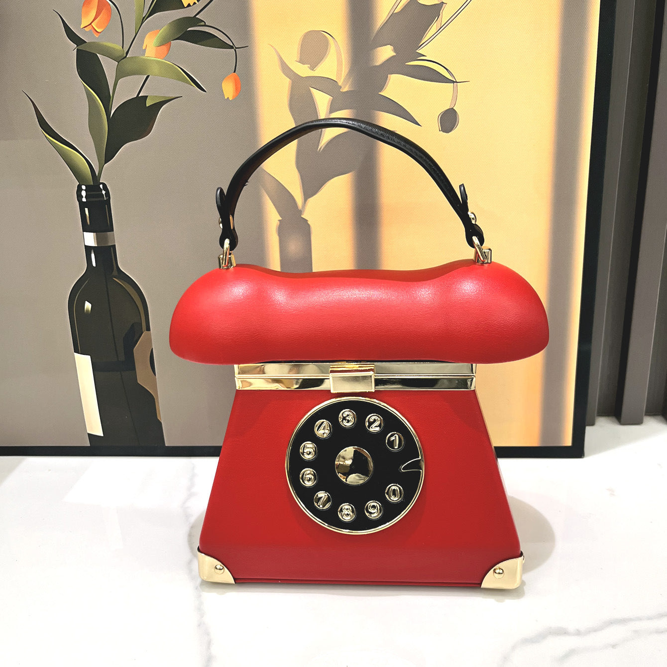 Women's Fashion Landline Phone-shaped Handbag