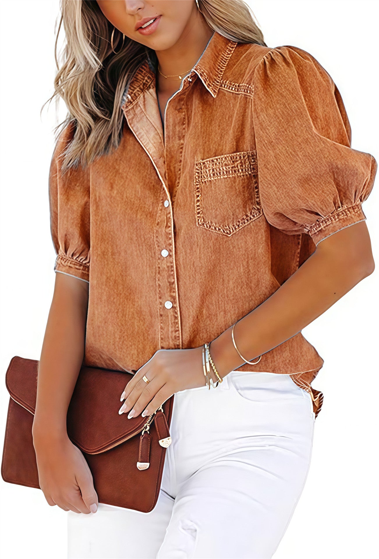 Spring And Autumn New Denim Women's Shirt