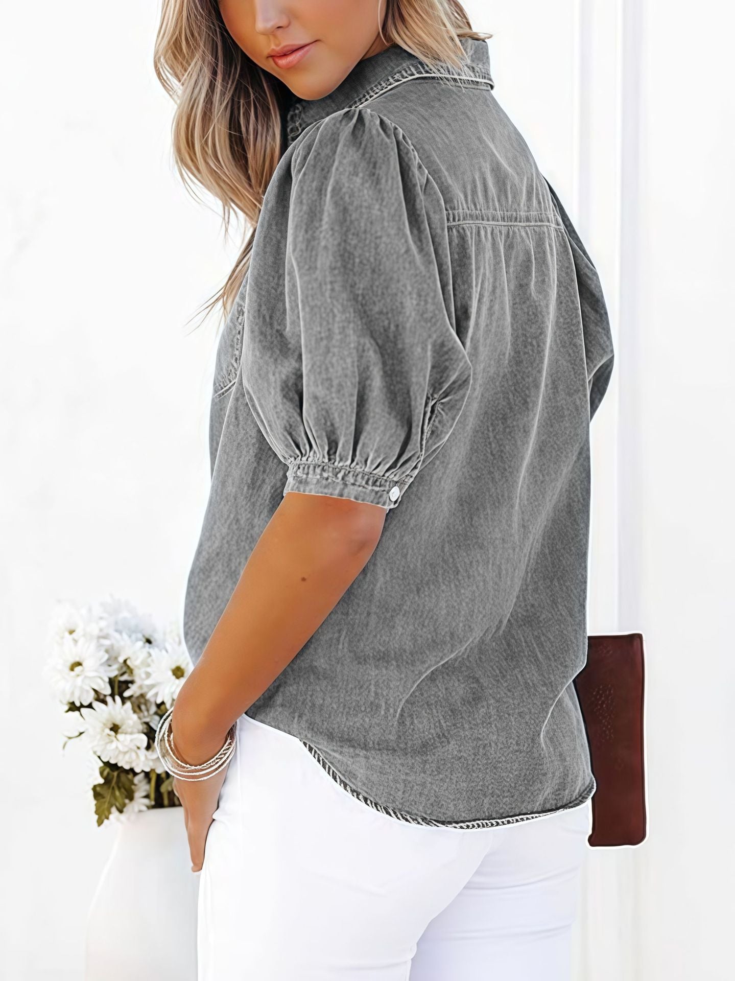 Spring And Autumn New Denim Women's Shirt