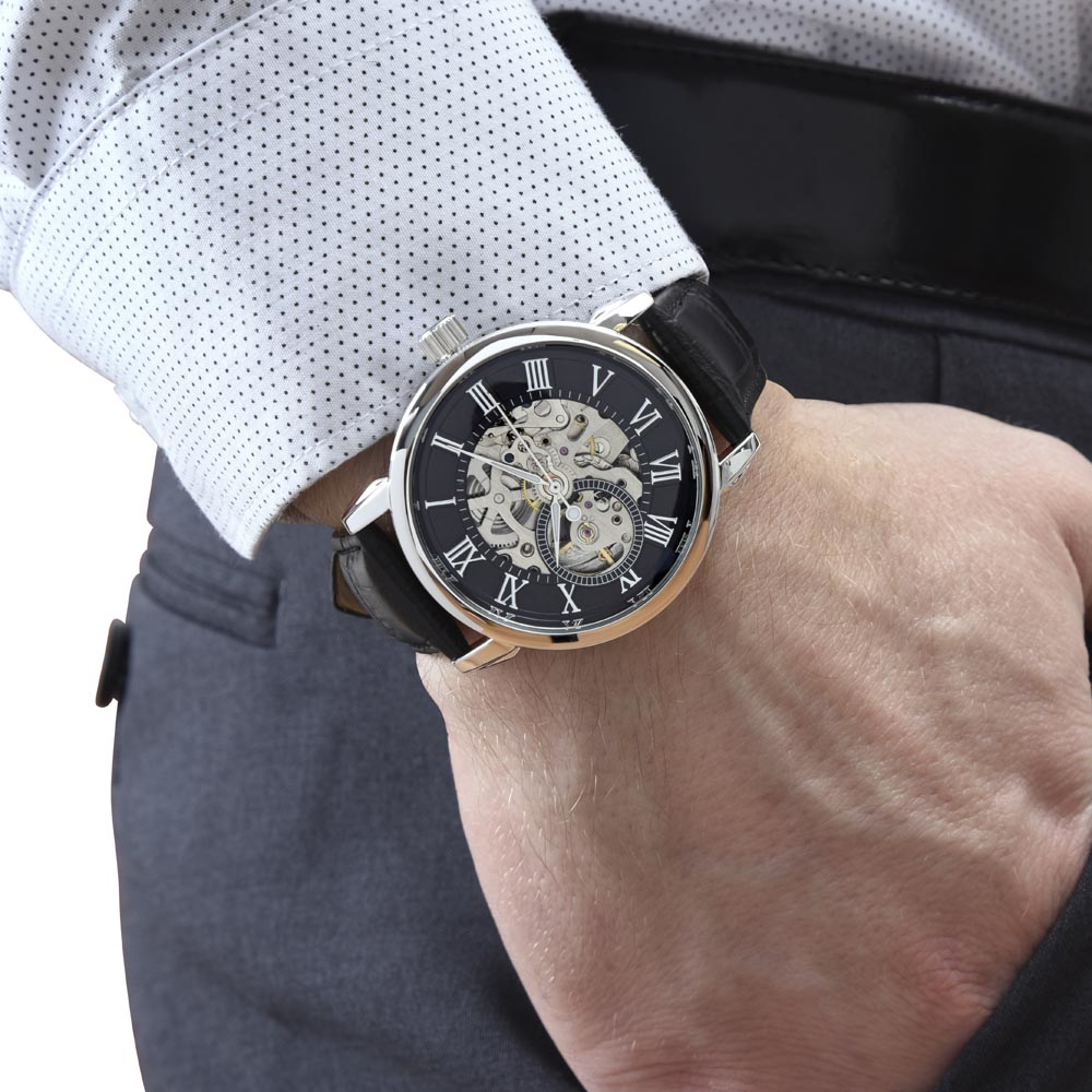 Men's Openwork Watch - Customize With DAD Messages