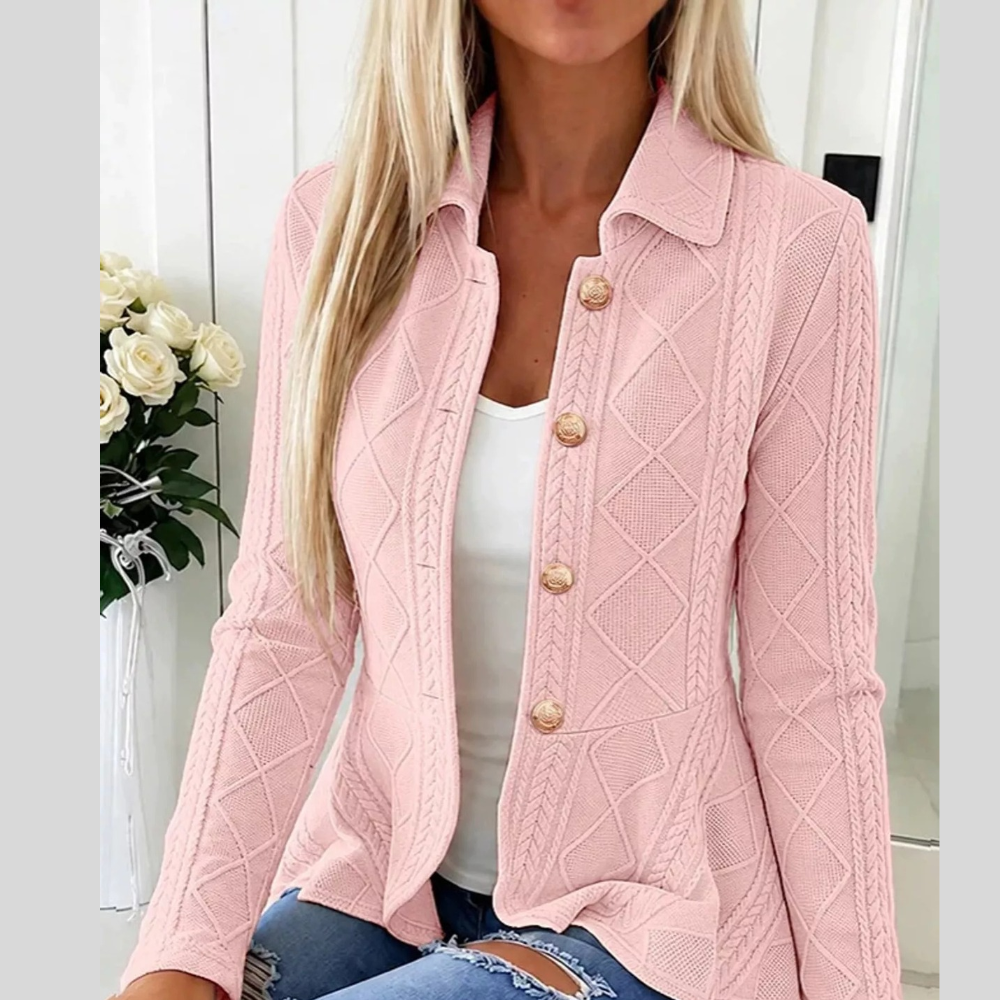 Cable-Knit Button Up Cardigan