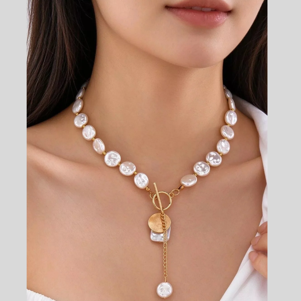 Baroque Pearl Toggle Necklace
