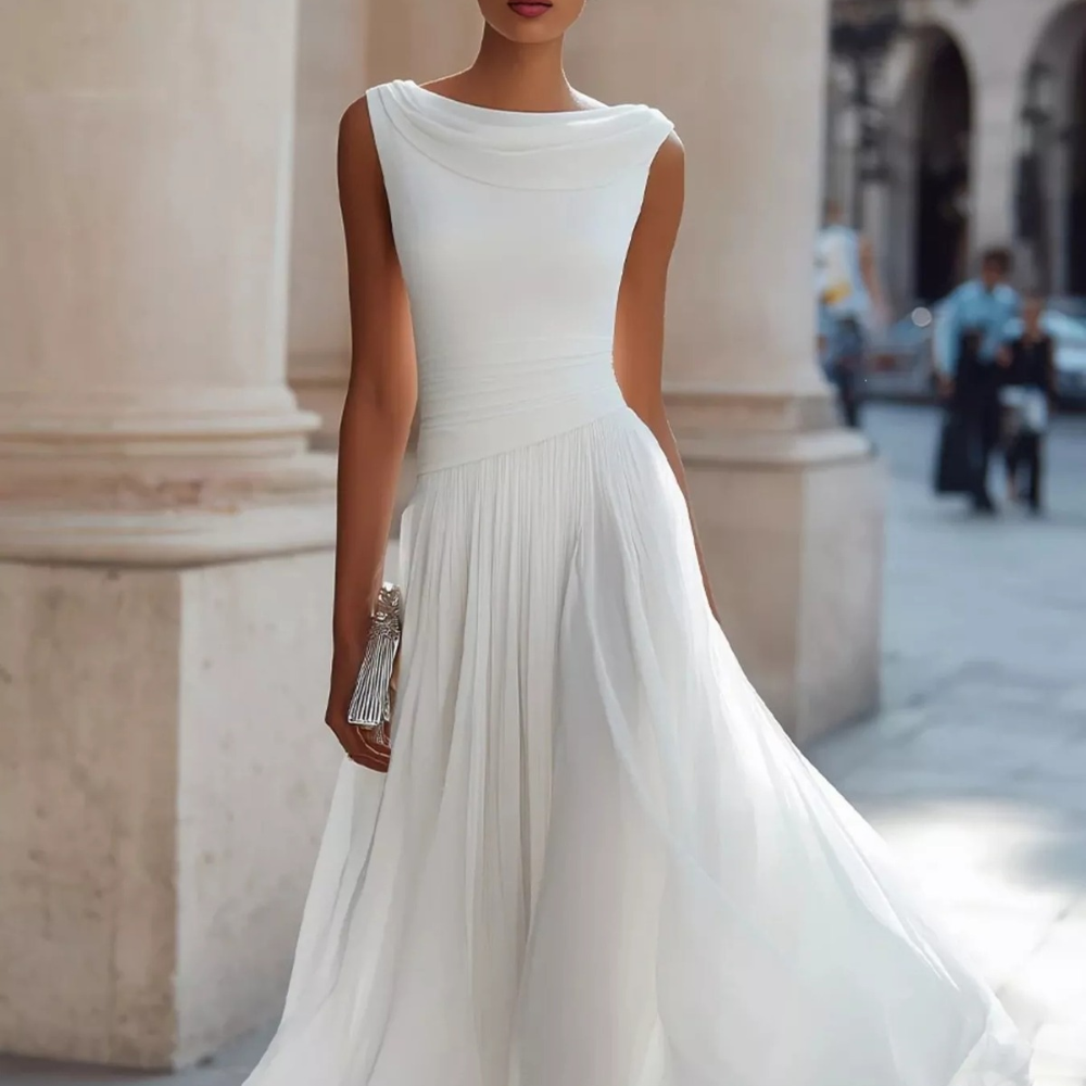 Full Size Sleeveless Cowl Neck Midi Dress Plus Size