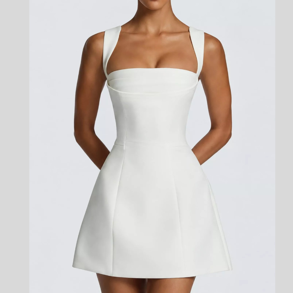 Square-Neck Sleeveless Mini Dress