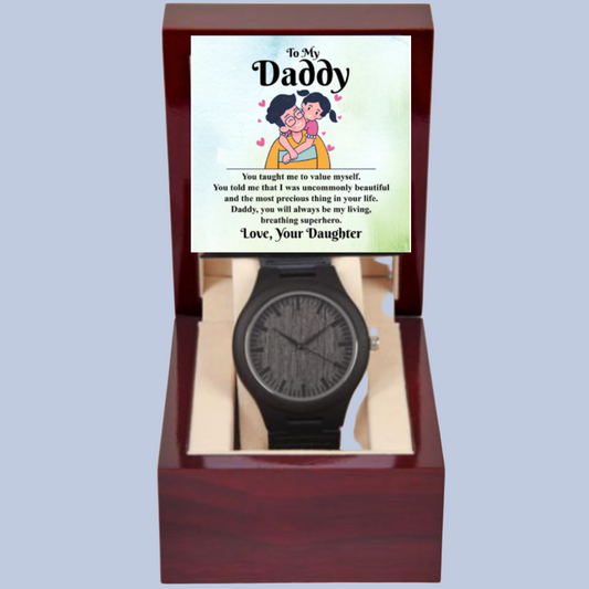 Wooden Watch + MC (NO ENGRAVING)- Customize With DAD Messages