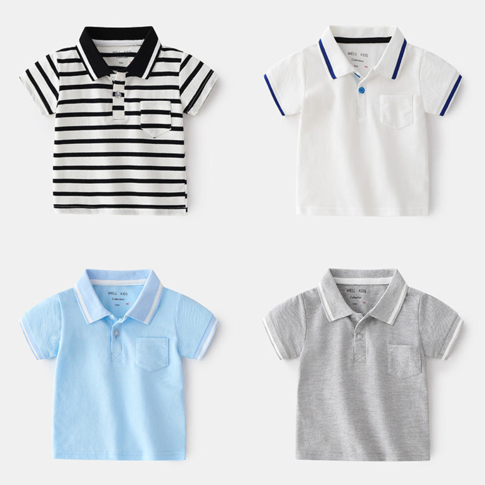 Qing New Style Fashionable Boy Short-sleeved POLO Shirt For Outing At Home