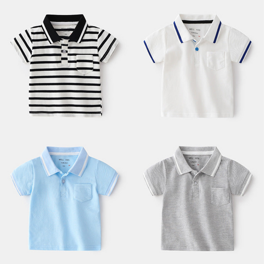 Qing New Style Fashionable Boy Short-sleeved POLO Shirt For Outing At Home