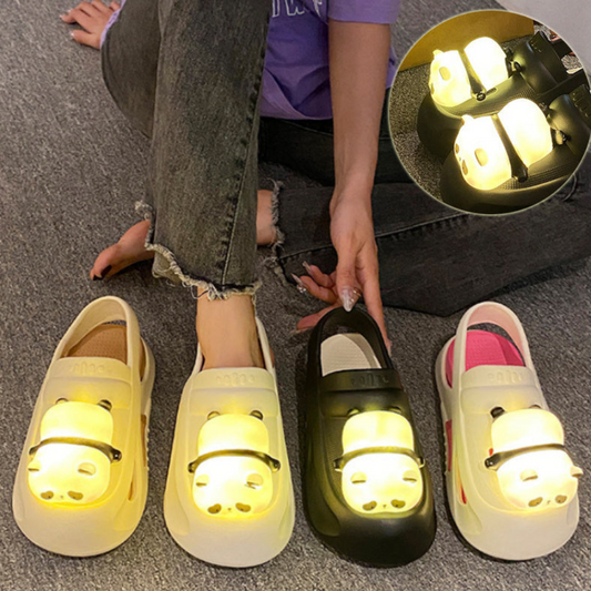 2024 Cute Slipper With Panda Lamp Summer Sandales Femme Light Funny Woman Slippers Shoes Women