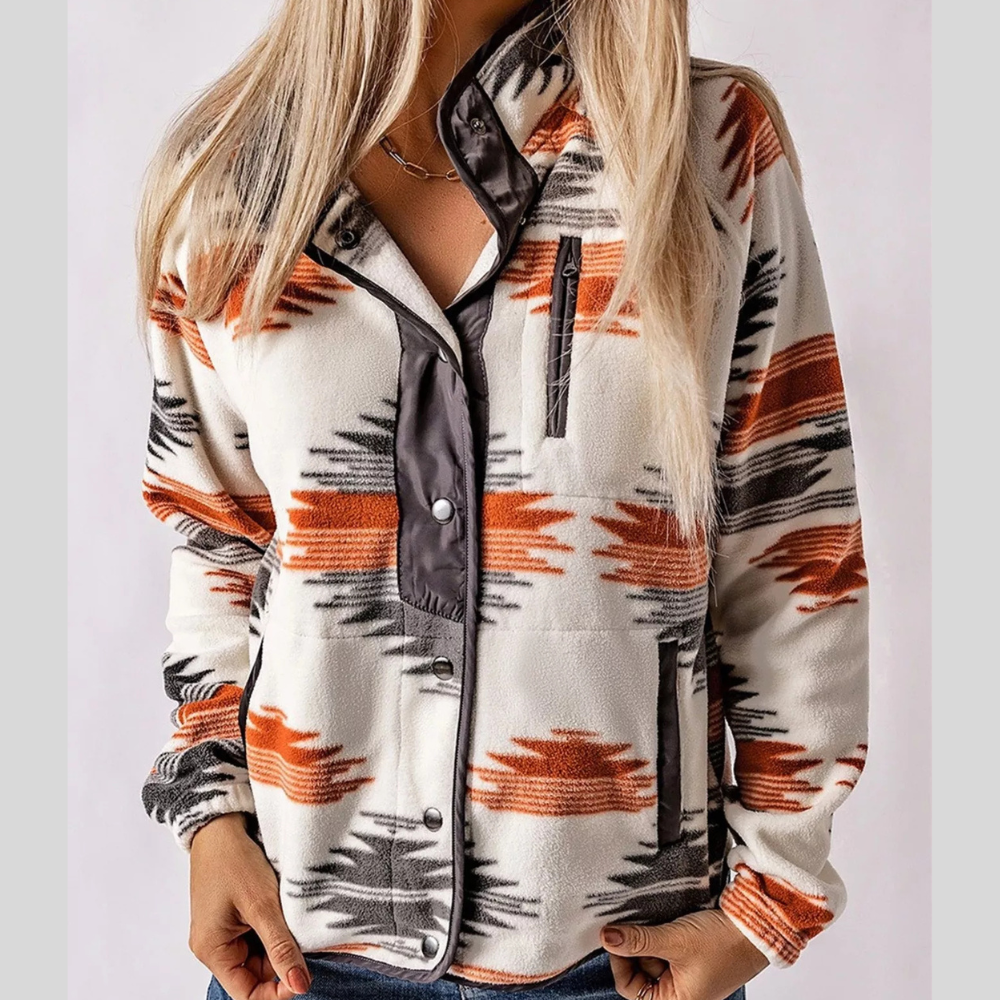 Geometric Snap Down Jacket