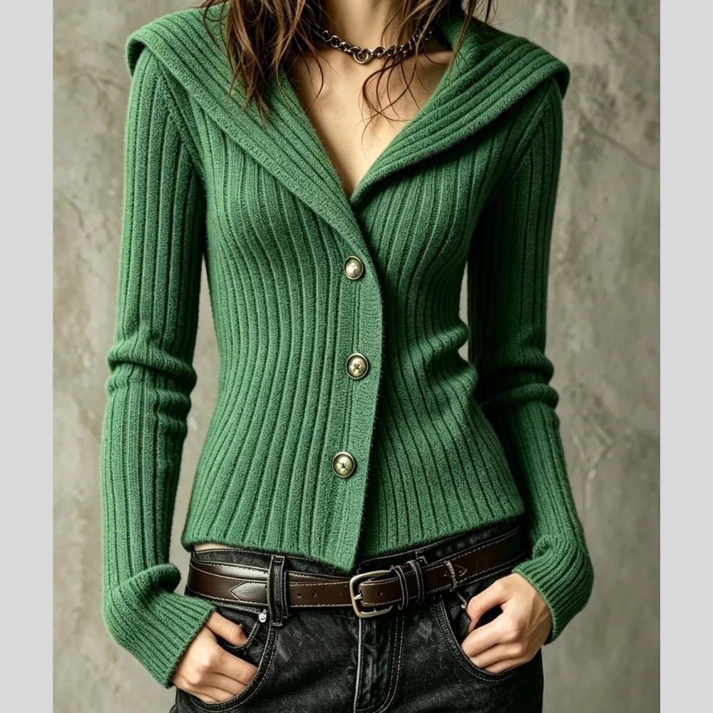 Full Size Ribbed Knit Button-Down Front Cardigan Plus Size