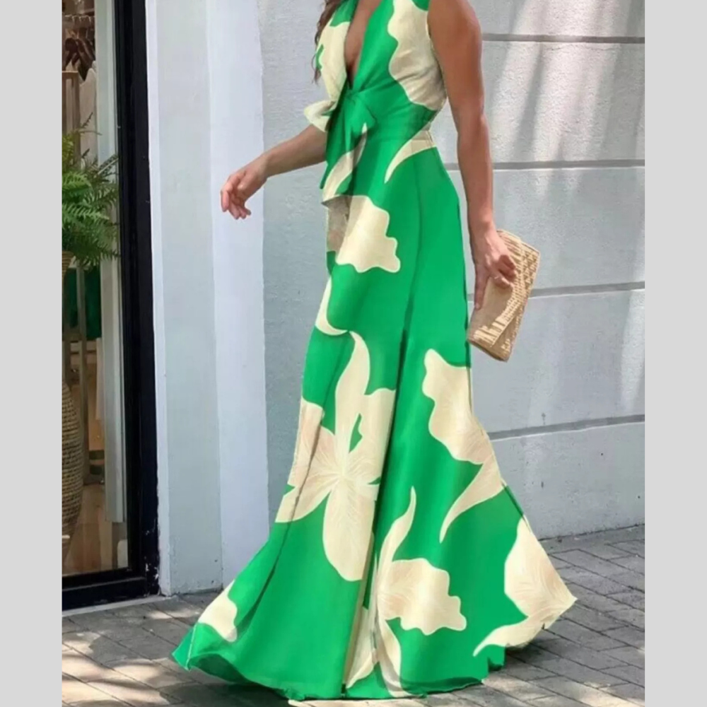 Tie Front Sleeveless Maxi Dress