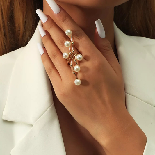 Alloy Pearl Bypass Ring
