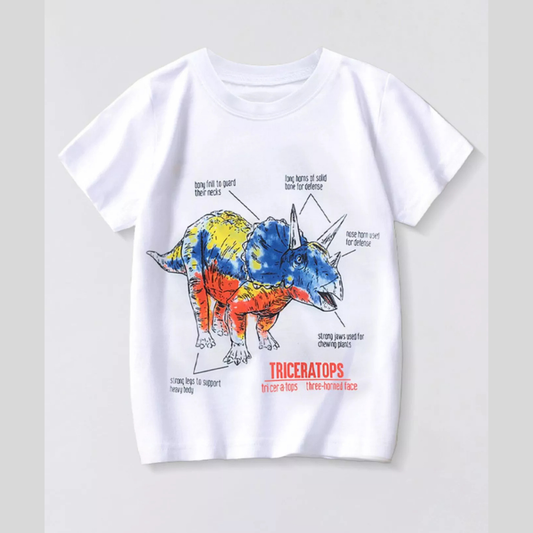 Children's Dinosaur Triceratops Graphic T-Shirt