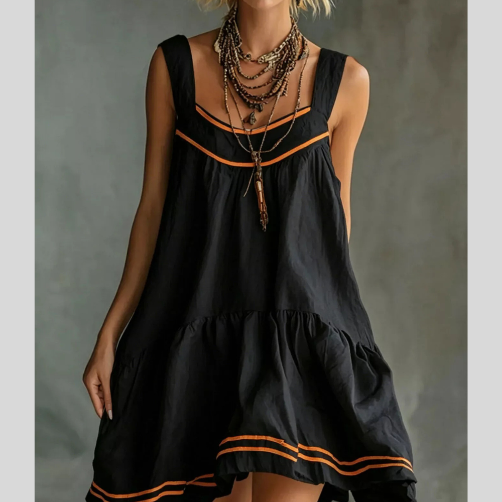 Full Size Sleeveless Tiered Mini Dress Plus Size