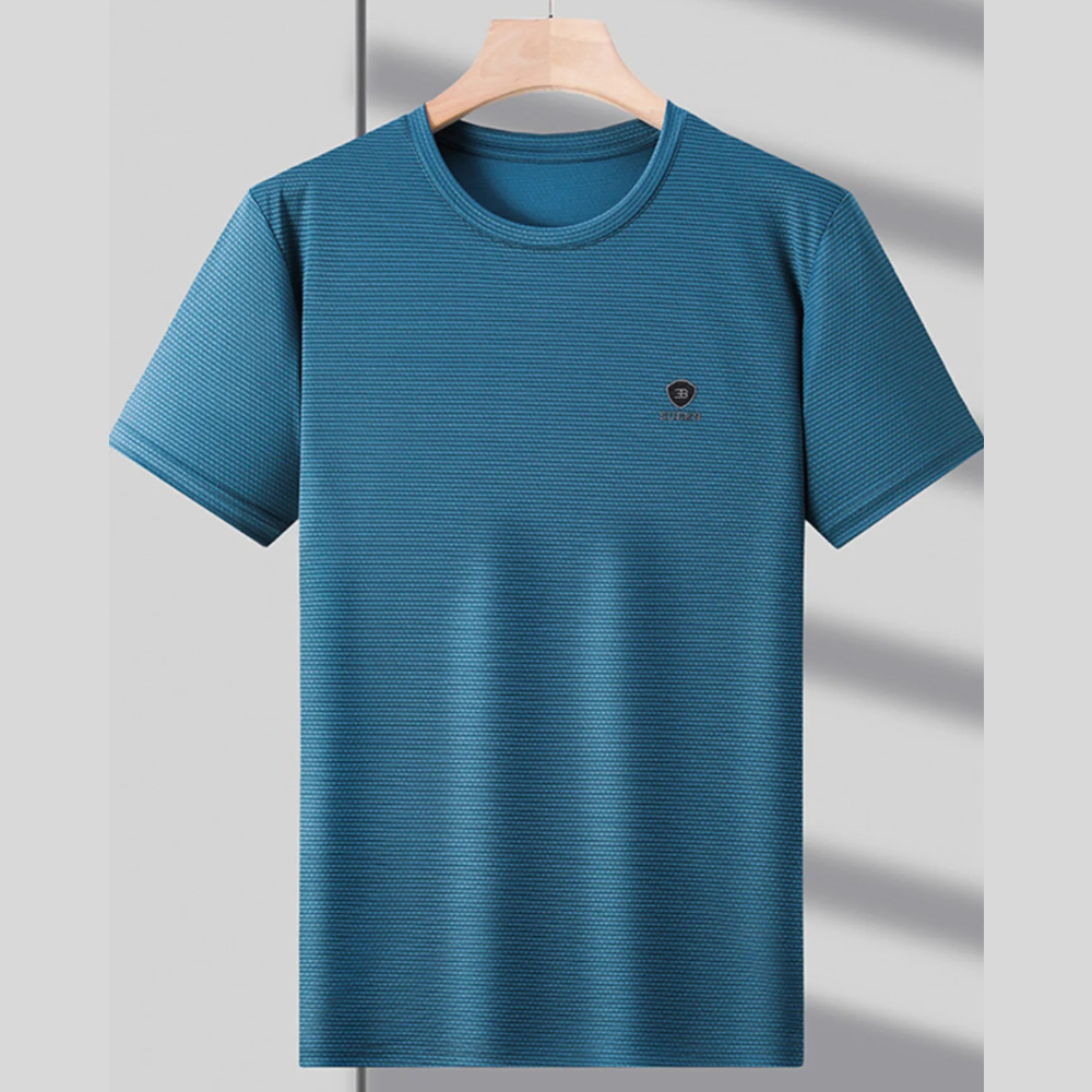 Men's Plus Size Classic Textured Basic Short Sleeve T-Shirt