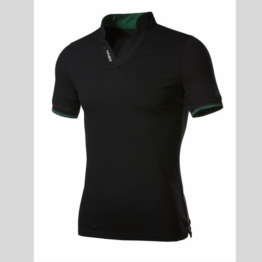 Men's Plus Size Notched Short Sleeve Top