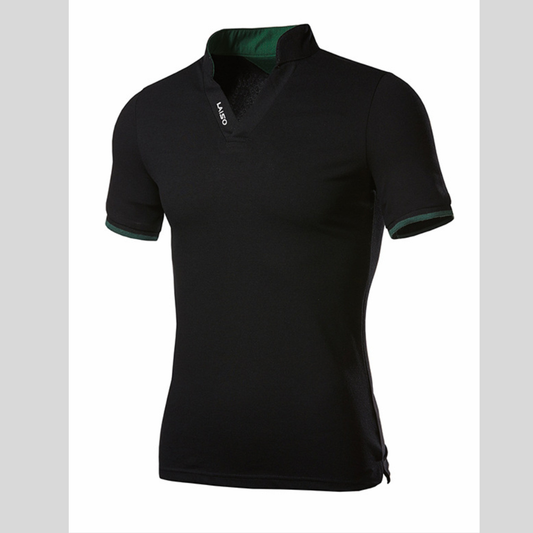 Men's Plus Size Notched Short Sleeve Top