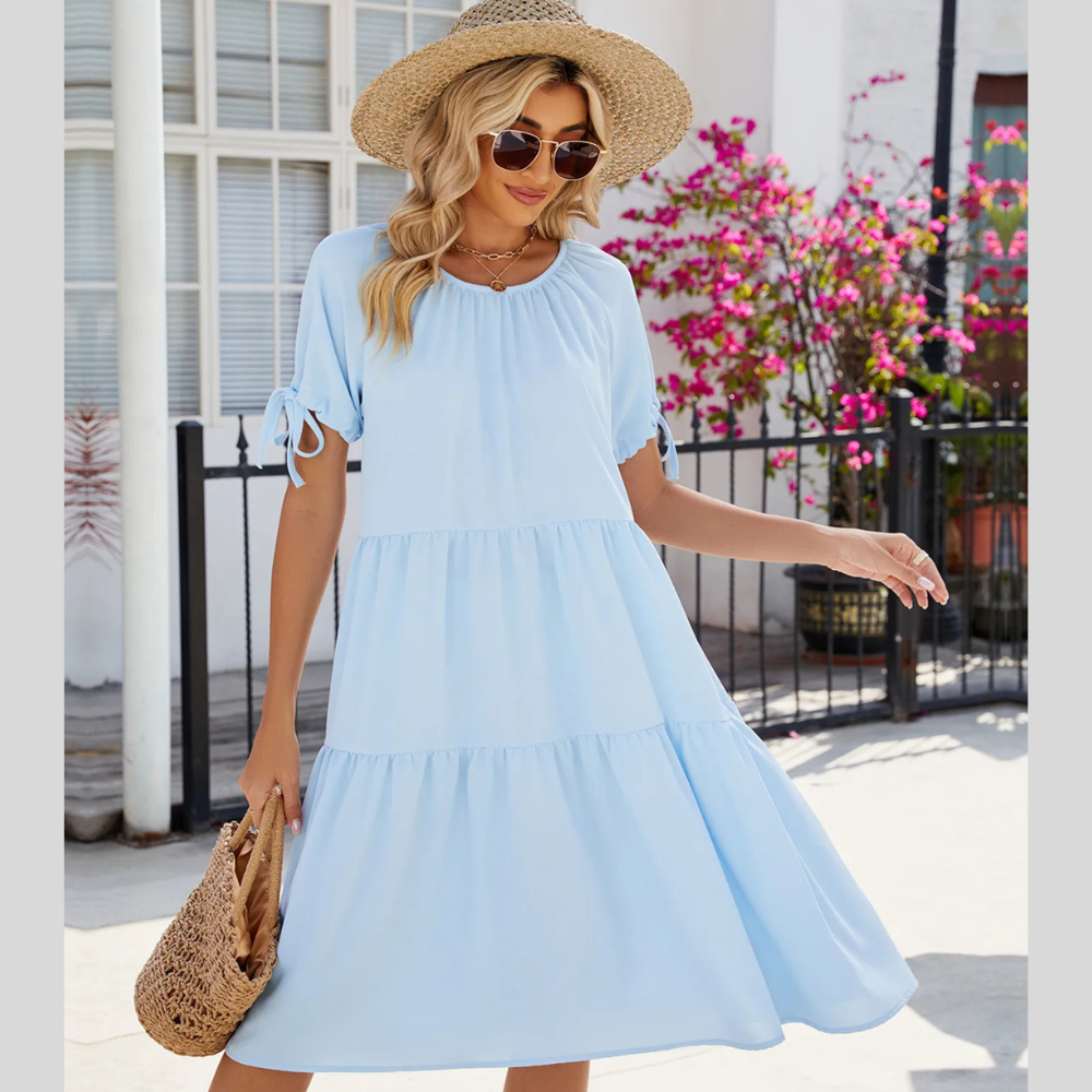 Tiered Round Neck Summer Dress
