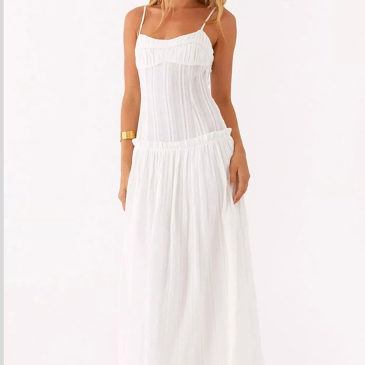 Ruched Spaghetti Strap Maxi Dress