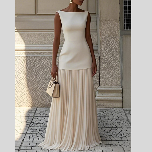 Full Size Sleeveless Top and Pleated Maxi Skirt Set Plus Size