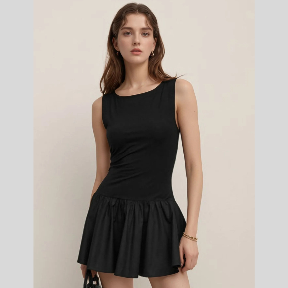 Sleeveless Ruched Mini Tank Dress