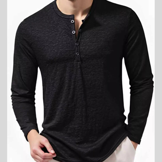 Men's Long Sleeve Henley T-Shirt