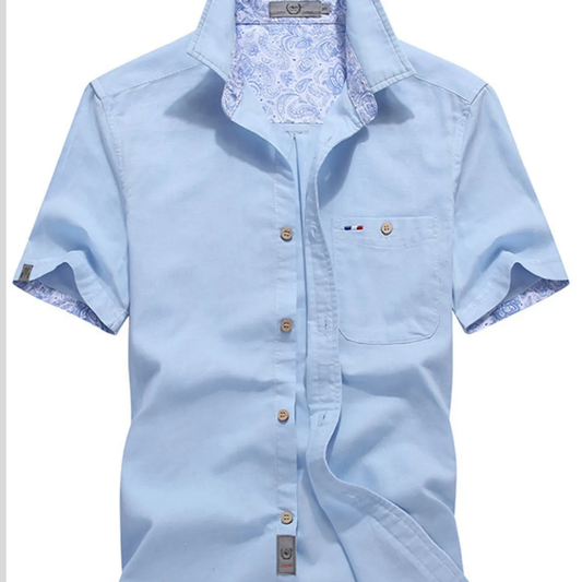 Men's Casual Collared Short Sleeve Shirt Plus Size