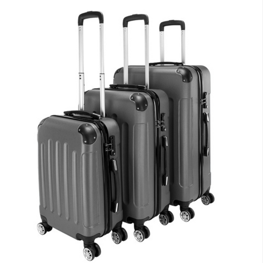 3-in-1 ABS Trolley Case 20 Inches, 24 Inches, 28 Inches Dark Gray- FREE USA SHIPPING