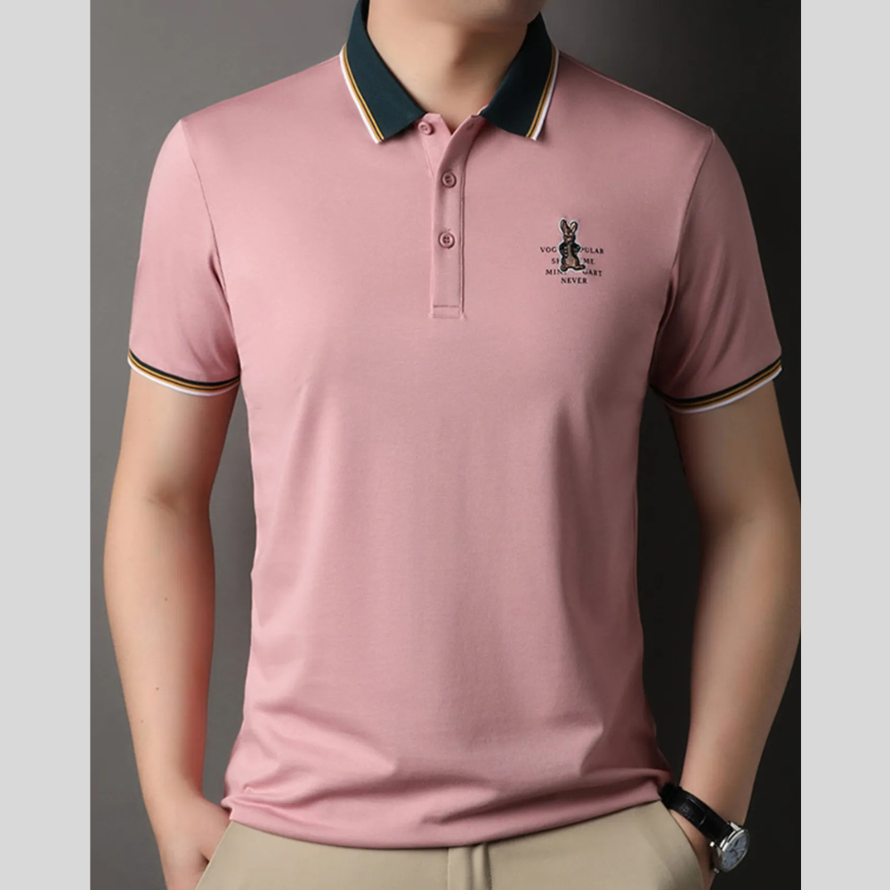 Men's Plus Size Collared Neck Short Sleeve Polo