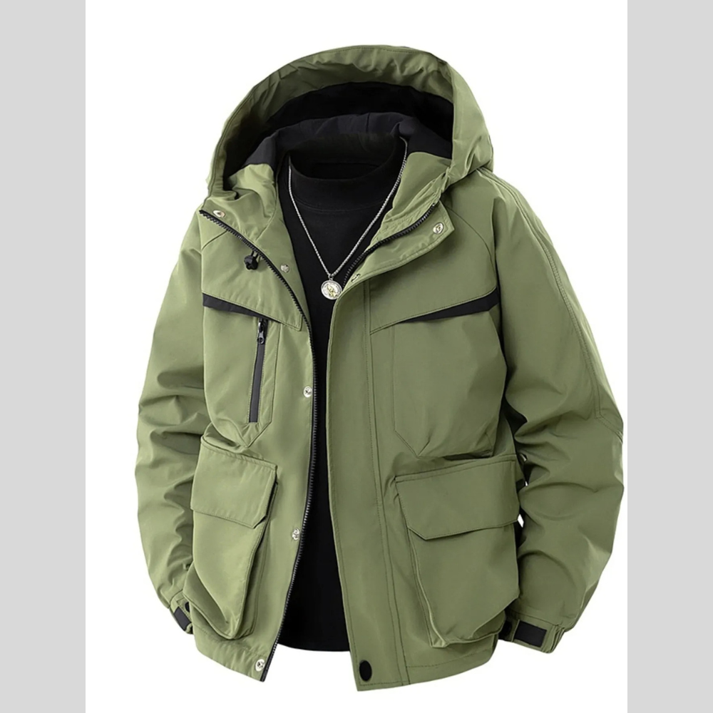 Men's Full Size Zip Up Long Sleeve Hooded Jacket Plus Size