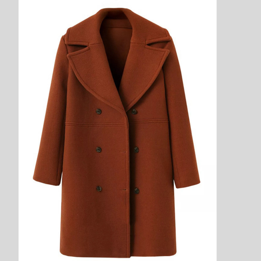 Double-Breasted Long Sleeve Coat
