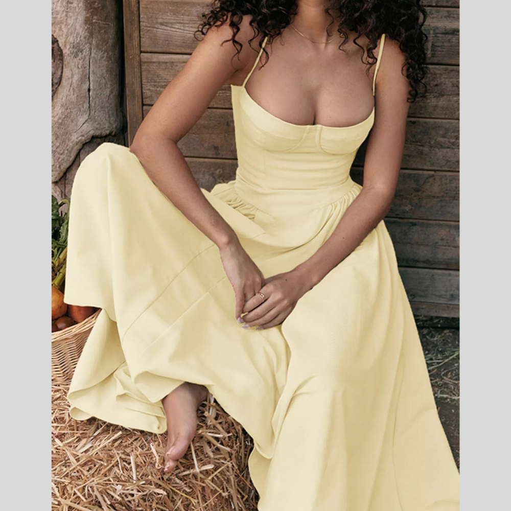 Sweetheart Neck Spaghetti Strap Midi Dress