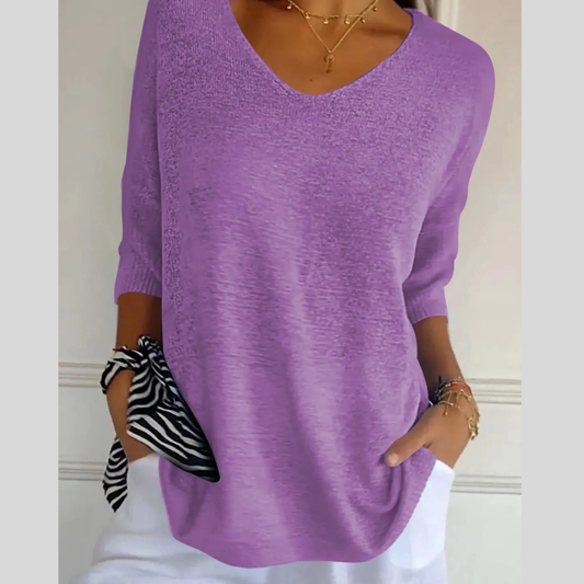 Full Size Relaxed Fit Ribbed Hem Sweater Plus Size