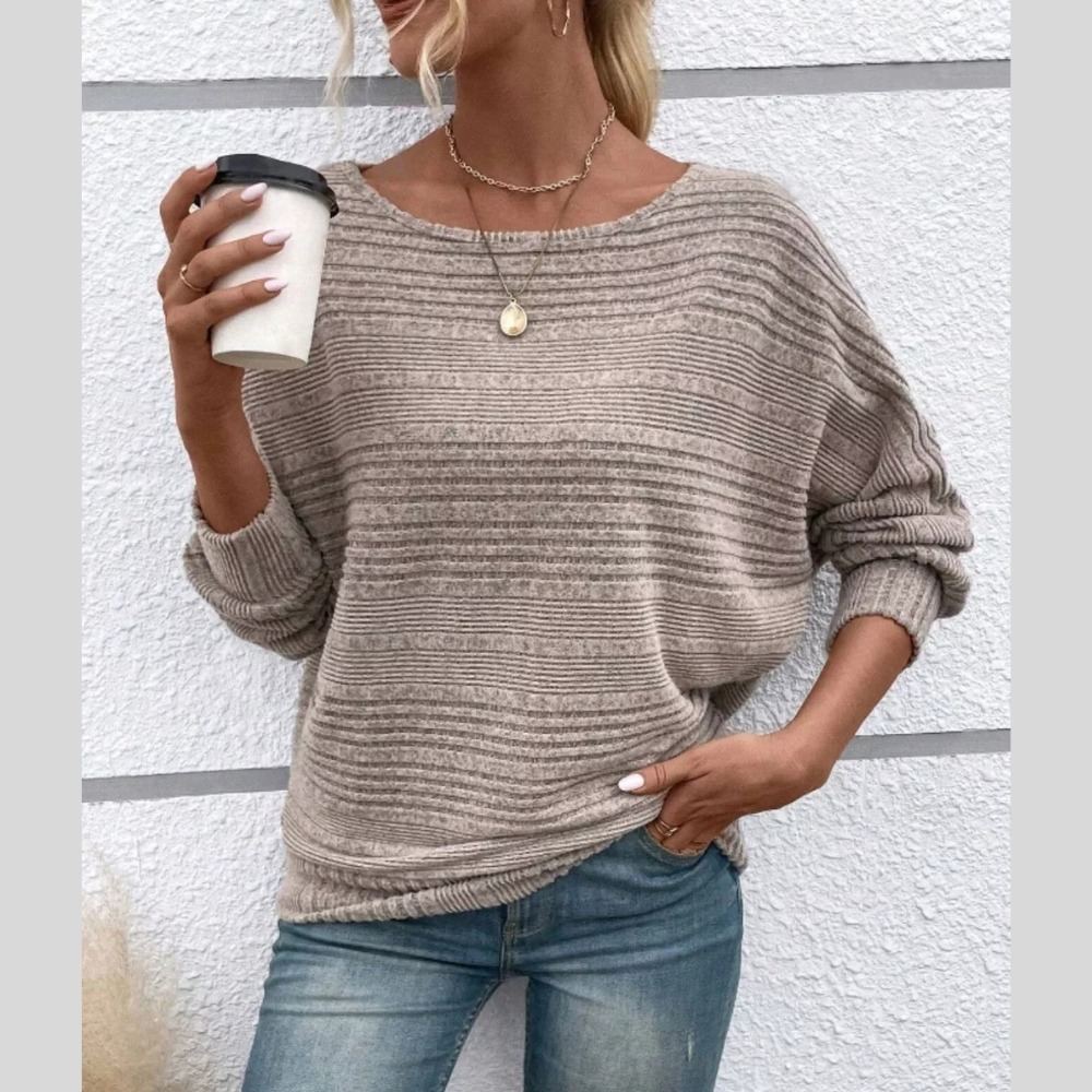 Relaxed Fit Ribbed Knit T-Shirt