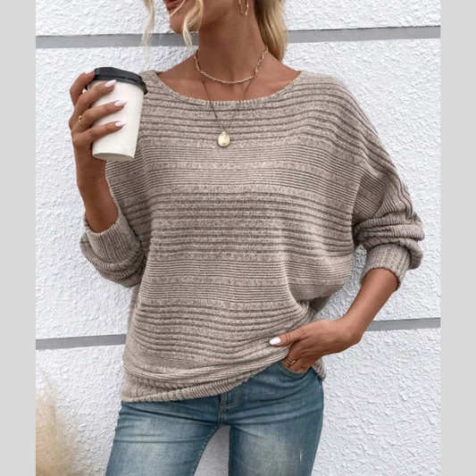 Relaxed Fit Ribbed Knit T-Shirt