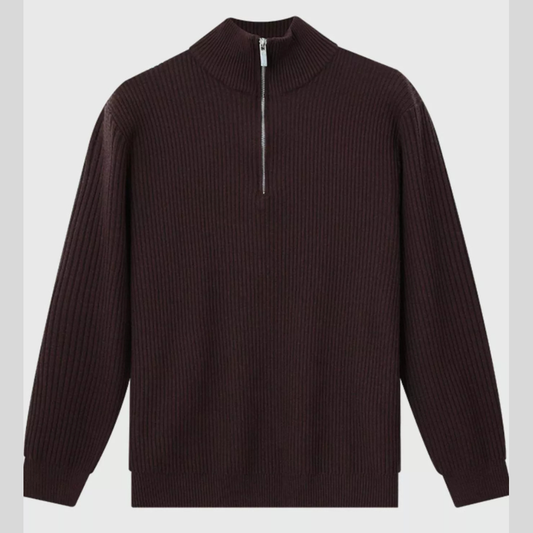 Men's Plus Size Ribbed Half-Zip Sweater