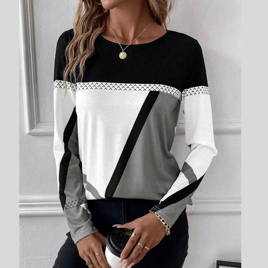 Color Block Long Sleeve T-Shirt